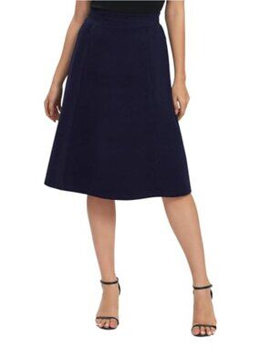 A-Line High Waist Flare Midi Knee Length Stretchy Skirt
